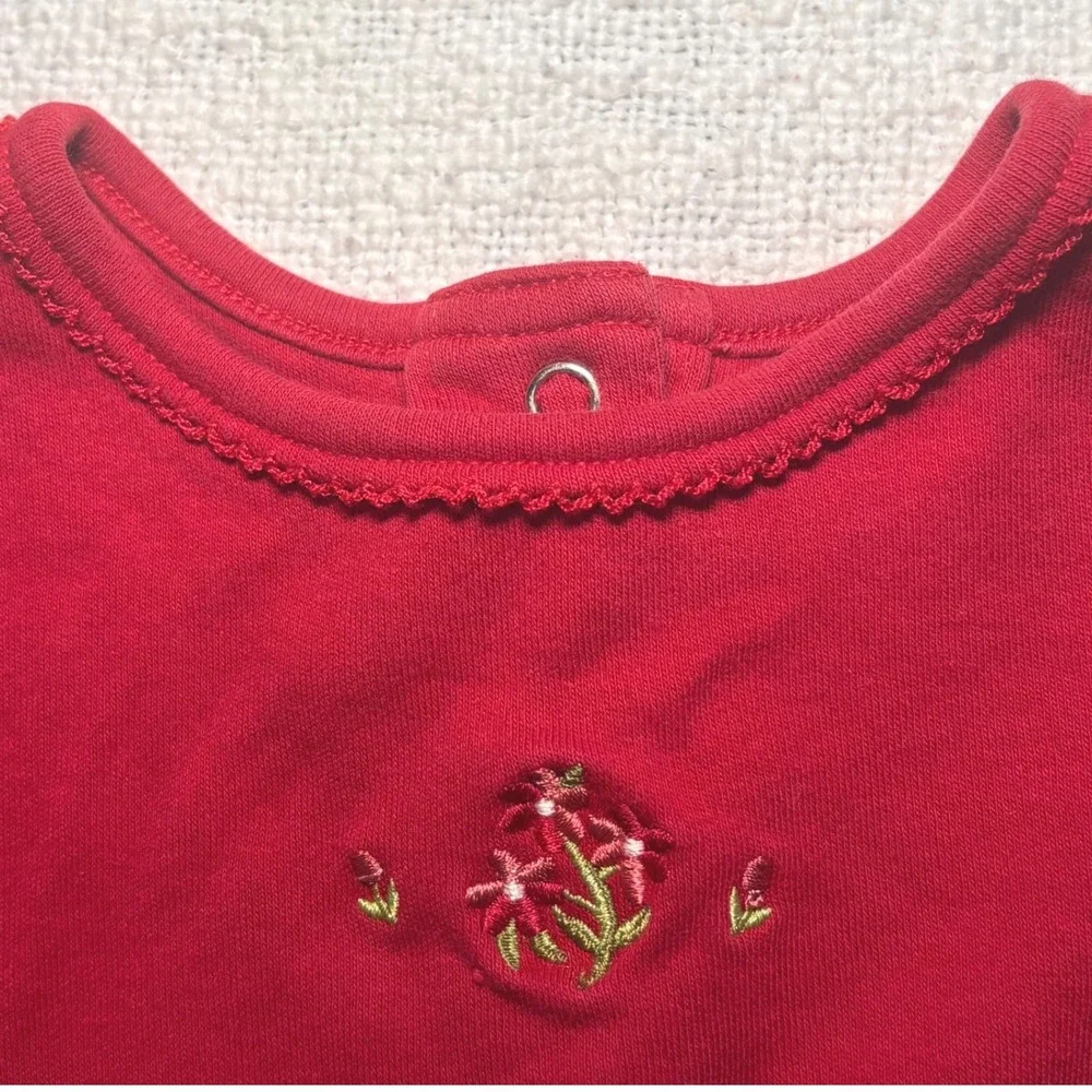 Vintage Gymboree Rainbow‎ Tag Baby Girl Red Floral Long Sleeve Tunic Top 18-24 M